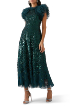 Sequin Rose Ankle Gown